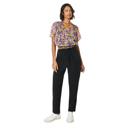Purple-Yellow - Lifestyle - Dorothy Perkins Womens-Ladies Tall Flowers Chiffon Shirred Hem Blouse