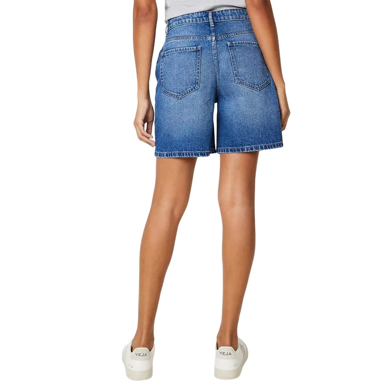 Mid Wash - Back - Dorothy Perkins Womens-Ladies Denim Shorts