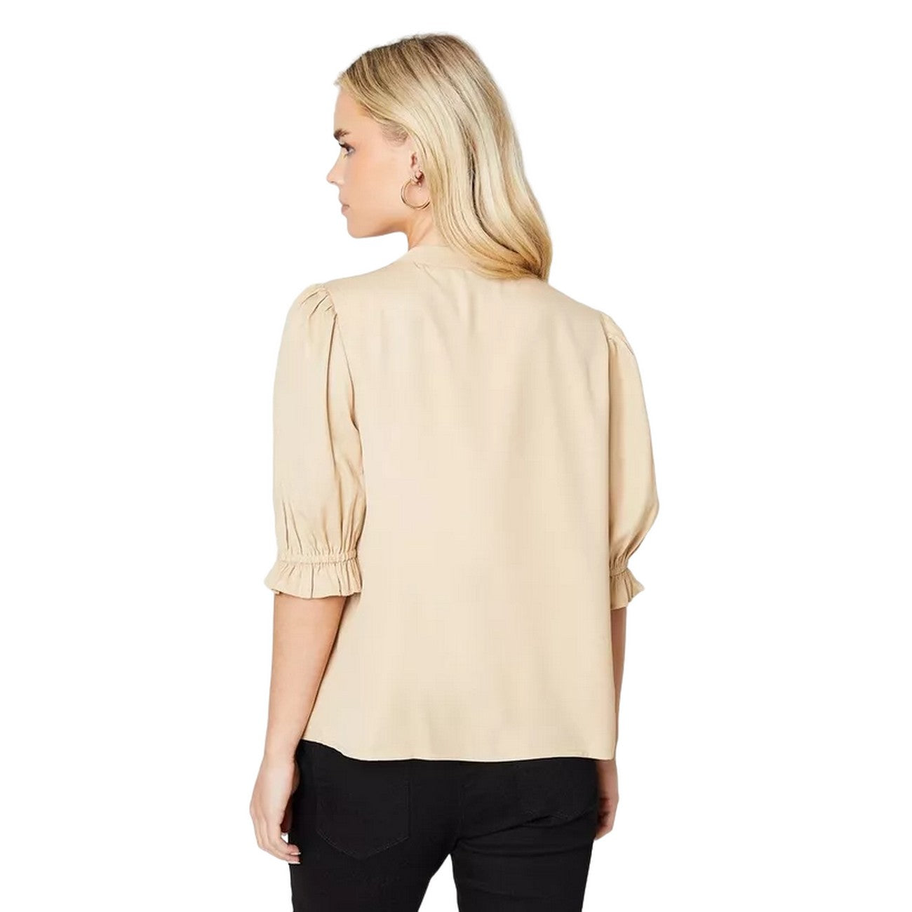 Camel - Back - Dorothy Perkins Womens-Ladies Overhead Button Front Petite Blouse