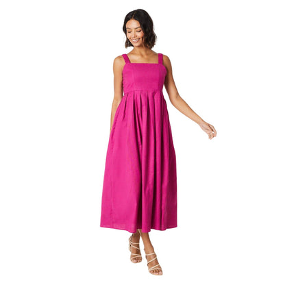 Purple - Front - Dorothy Perkins Womens-Ladies Ruched Strap Sleeveless Midi Dress