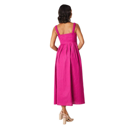 Purple - Back - Dorothy Perkins Womens-Ladies Ruched Strap Sleeveless Midi Dress