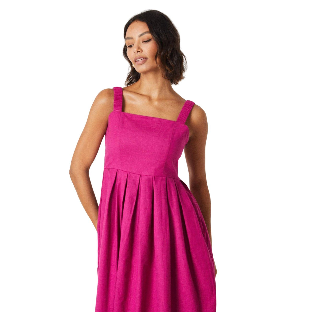 Purple - Lifestyle - Dorothy Perkins Womens-Ladies Ruched Strap Sleeveless Midi Dress