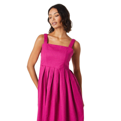 Purple - Lifestyle - Dorothy Perkins Womens-Ladies Ruched Strap Sleeveless Midi Dress