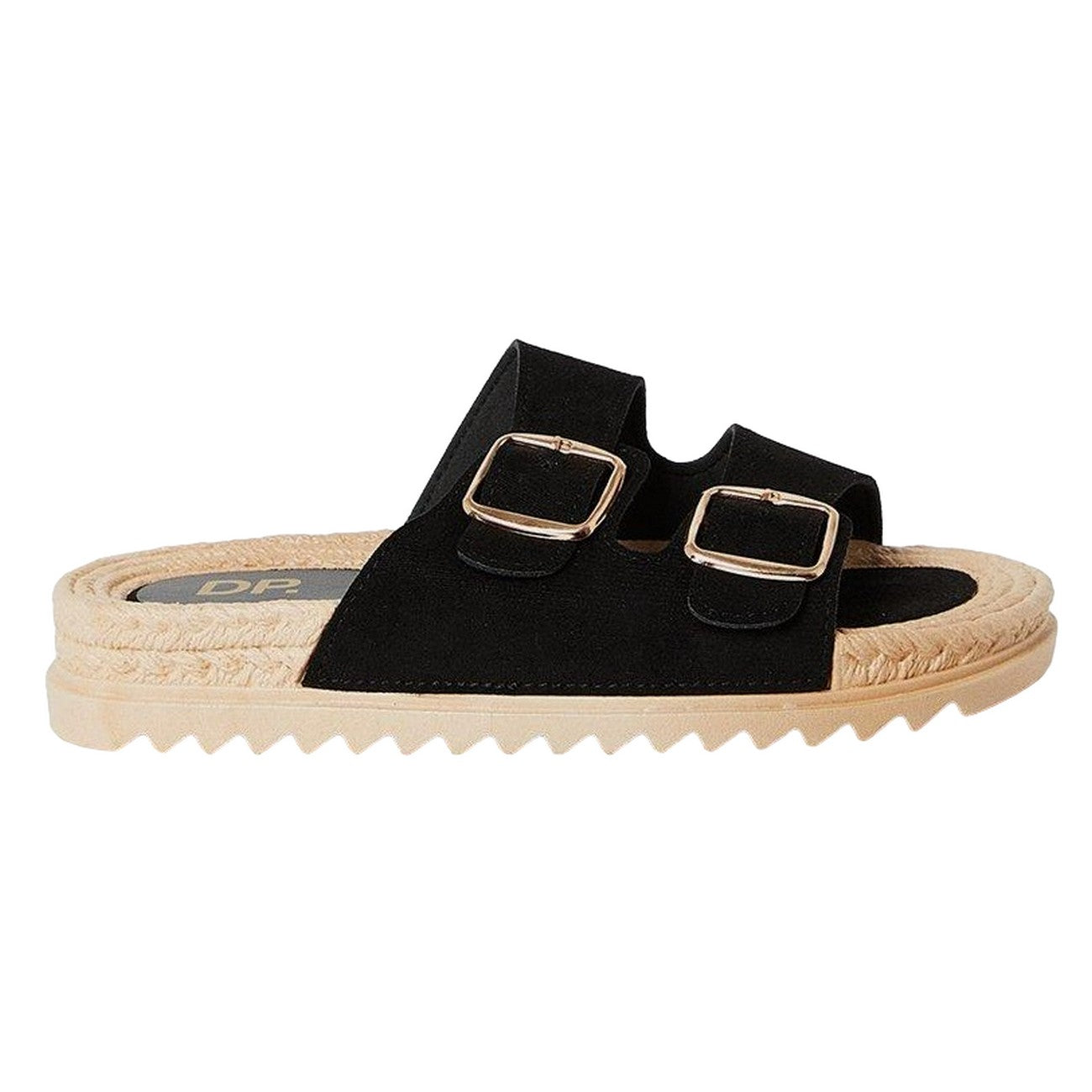 Natural Black - Back - Dorothy Perkins Womens-Ladies Fettie Double Buckle Espadrilles