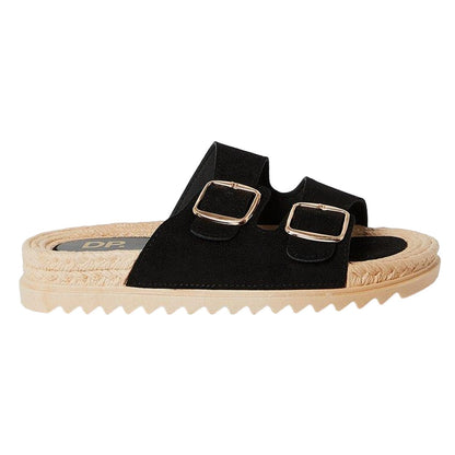 Natural Black - Back - Dorothy Perkins Womens-Ladies Fettie Double Buckle Espadrilles