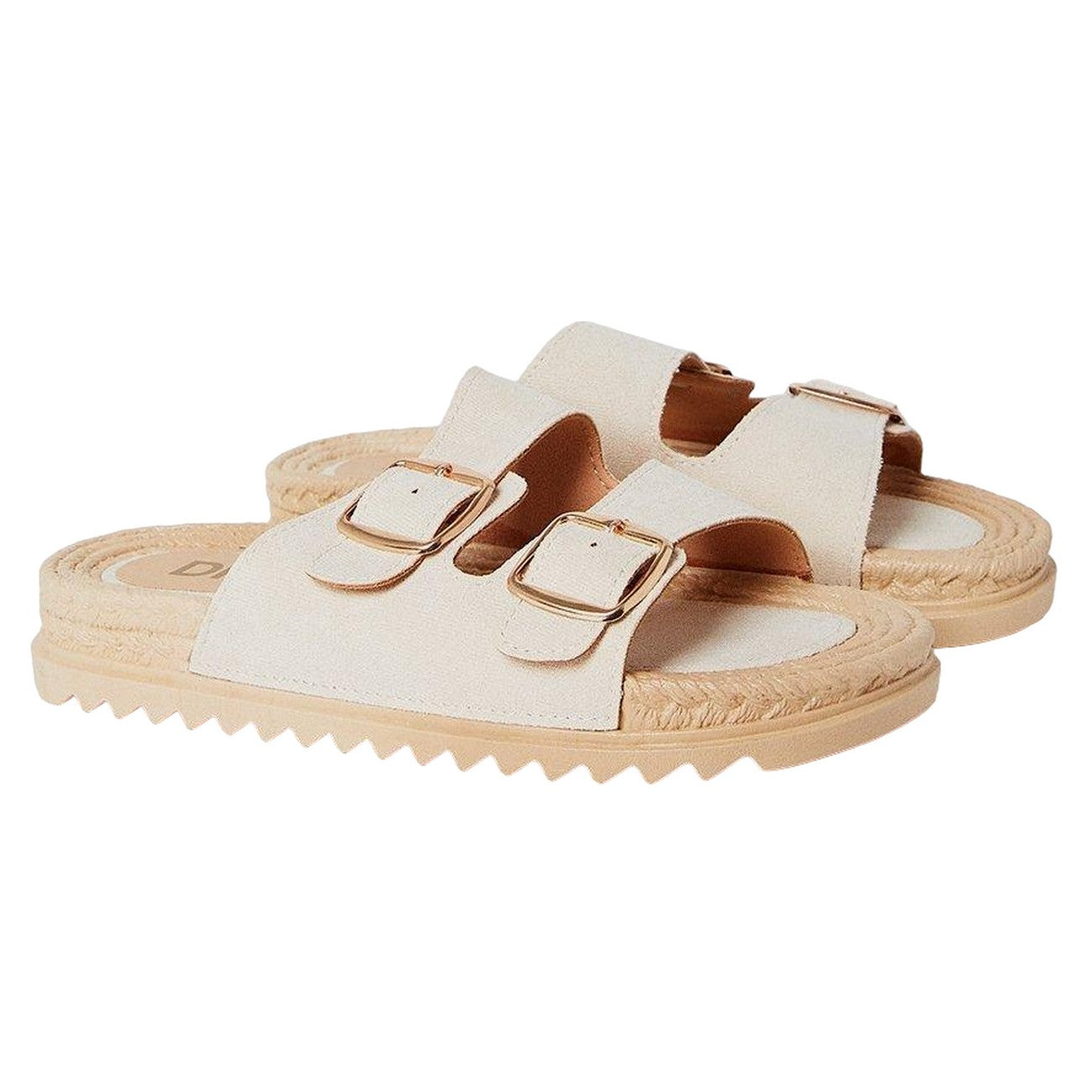 Beige - Front - Dorothy Perkins Womens-Ladies Fettie Double Buckle Espadrilles