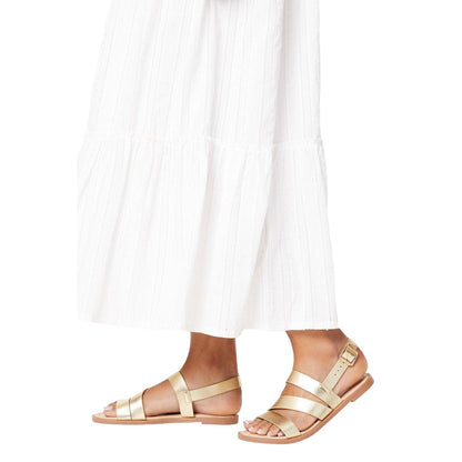 Gold - Side - Dorothy Perkins Womens-Ladies Freddie Multi Strap Wide Sandals