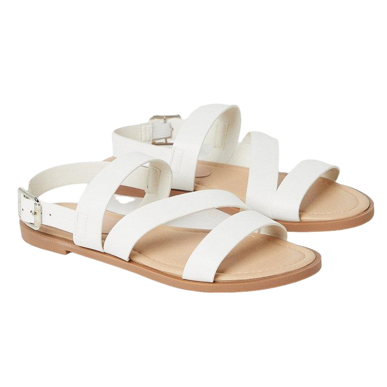 White - Front - Dorothy Perkins Womens-Ladies Freddie Multi Strap Wide Sandals