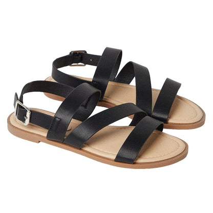 Black - Front - Dorothy Perkins Womens-Ladies Freddie Multi Strap Wide Sandals