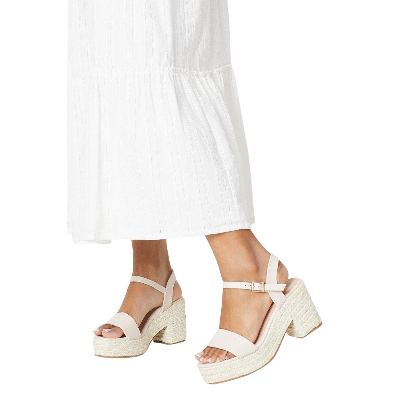 Beige - Side - Dorothy Perkins Womens-Ladies Saphire Demi Wedge Espadrilles