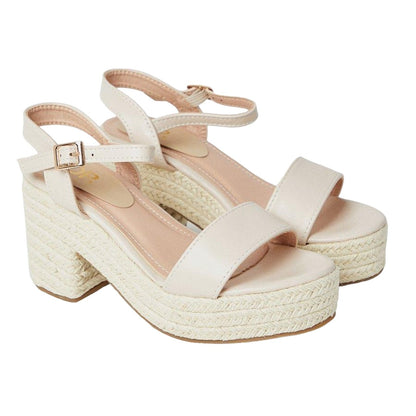 Beige - Front - Dorothy Perkins Womens-Ladies Saphire Demi Wedge Espadrilles
