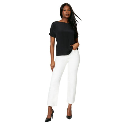 Black - Side - Dorothy Perkins Womens-Ladies Button Detail Roll Sleeve Blouse