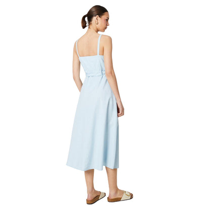 Blue - Back - Dorothy Perkins Womens-Ladies Button-Down Midi Dress
