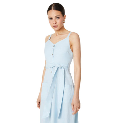 Blue - Side - Dorothy Perkins Womens-Ladies Button-Down Midi Dress