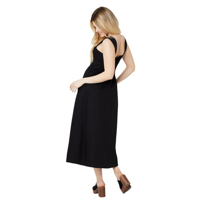 Black - Back - Dorothy Perkins Womens-Ladies Ruched Front Midi Dress
