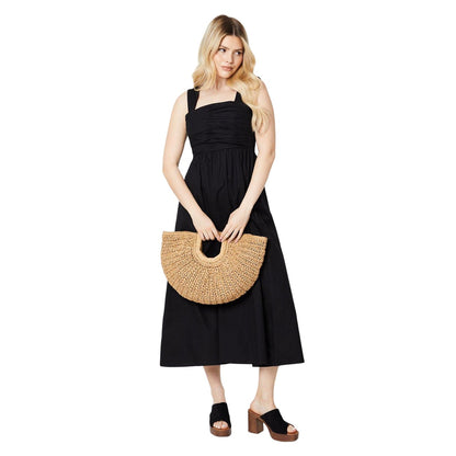 Black - Front - Dorothy Perkins Womens-Ladies Ruched Front Midi Dress