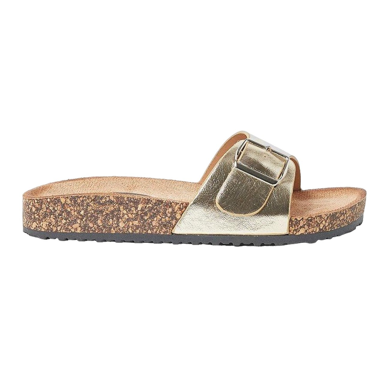 Gold - Back - Dorothy Perkins Womens-Ladies Farris Metallic Buckle Sliders