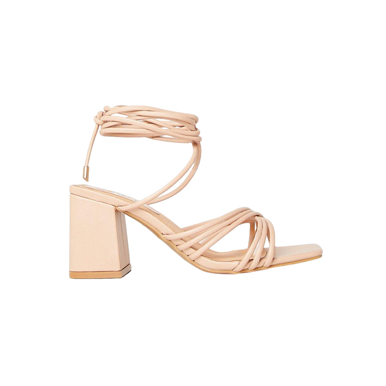Blush - Back - Faith Womens-Ladies Celeste Spaghetti Strap Block Heel Sandals