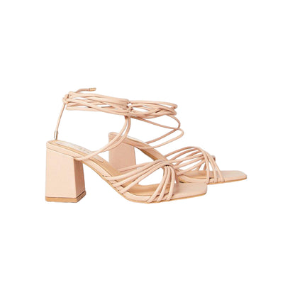 Blush - Front - Faith Womens-Ladies Celeste Spaghetti Strap Block Heel Sandals