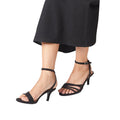 Black - Side - Good For The Sole Womens-Ladies Sana Strappy Wide Stiletto Heel Sandals