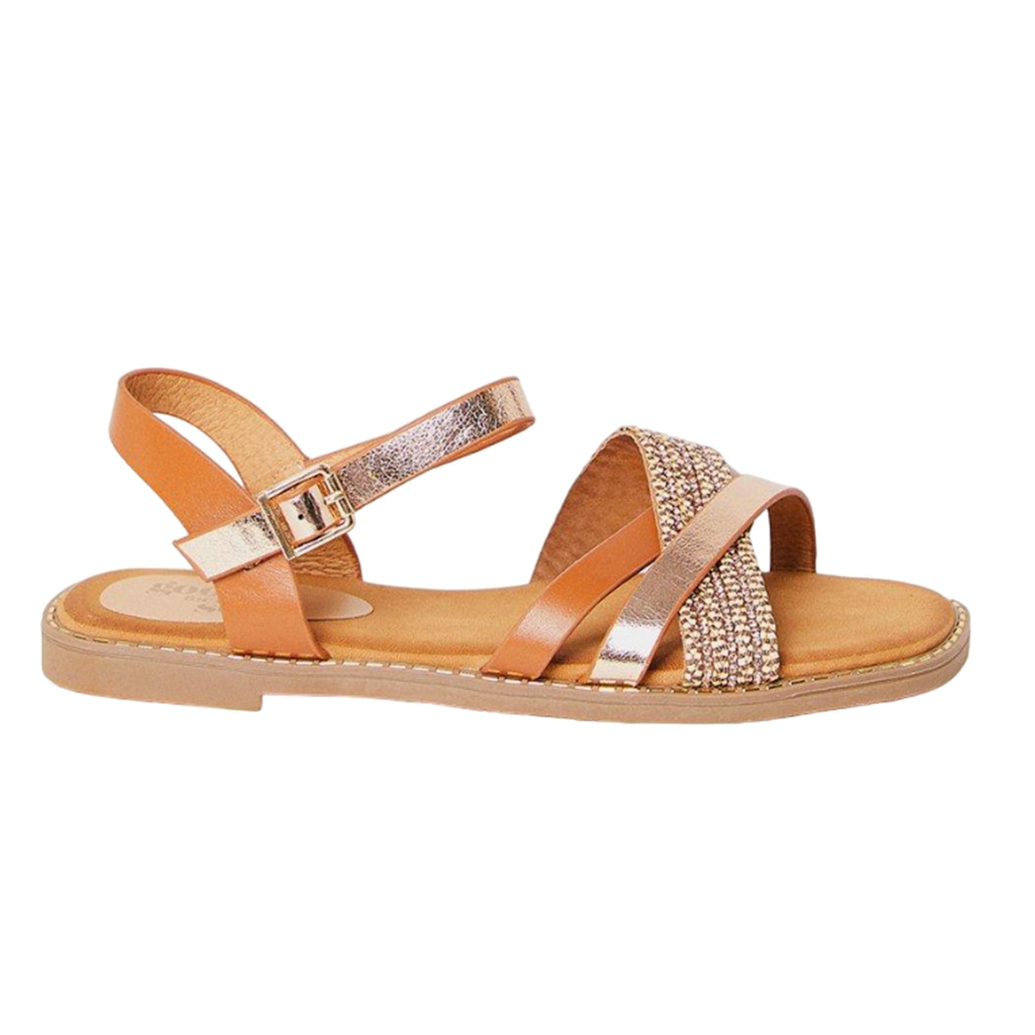 Tan - Back - Good For The Sole Womens-Ladies Melanie Sandals