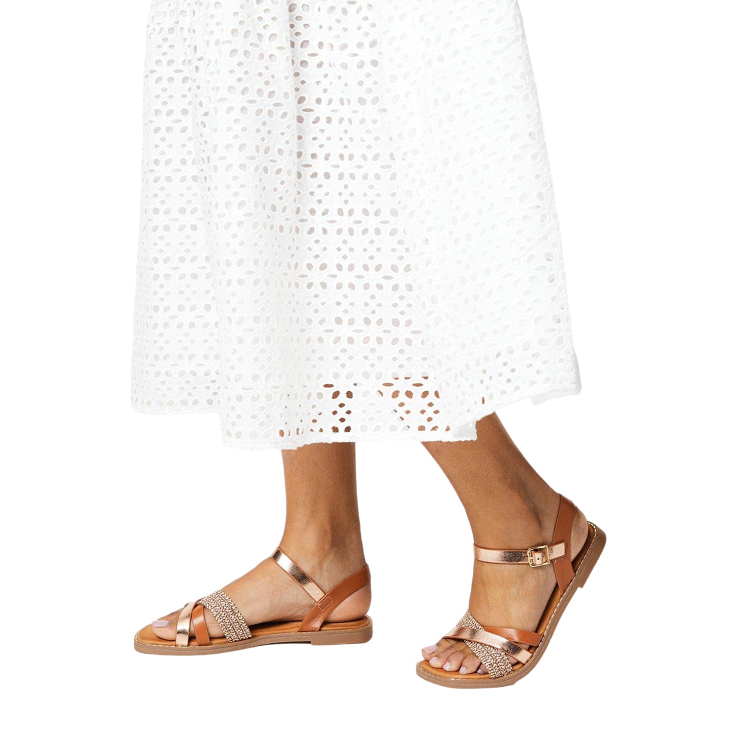 Tan - Side - Good For The Sole Womens-Ladies Melanie Sandals