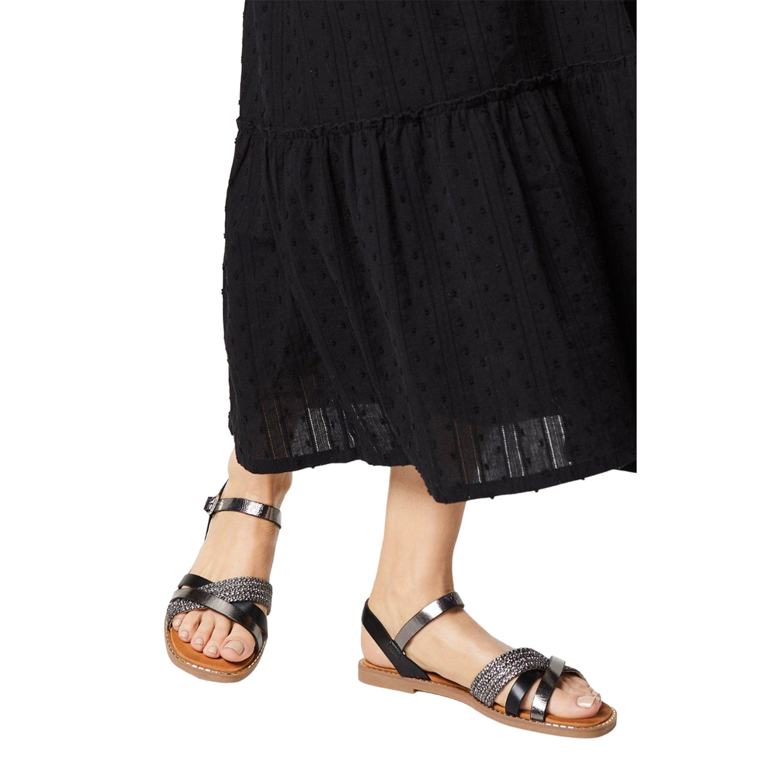 Black - Side - Good For The Sole Womens-Ladies Melanie Sandals