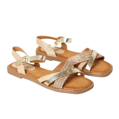 Gold - Front - Good For The Sole Womens-Ladies Melanie Sandals