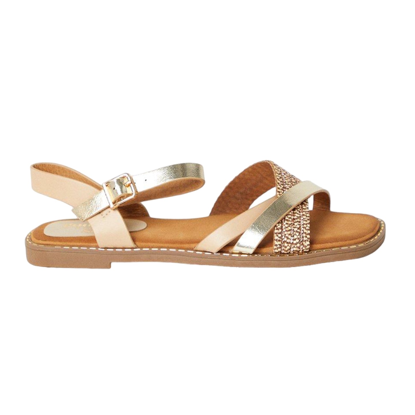 Gold - Back - Good For The Sole Womens-Ladies Melanie Sandals
