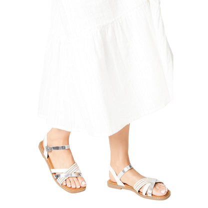 Silver - Side - Good For The Sole Womens-Ladies Melanie Sandals