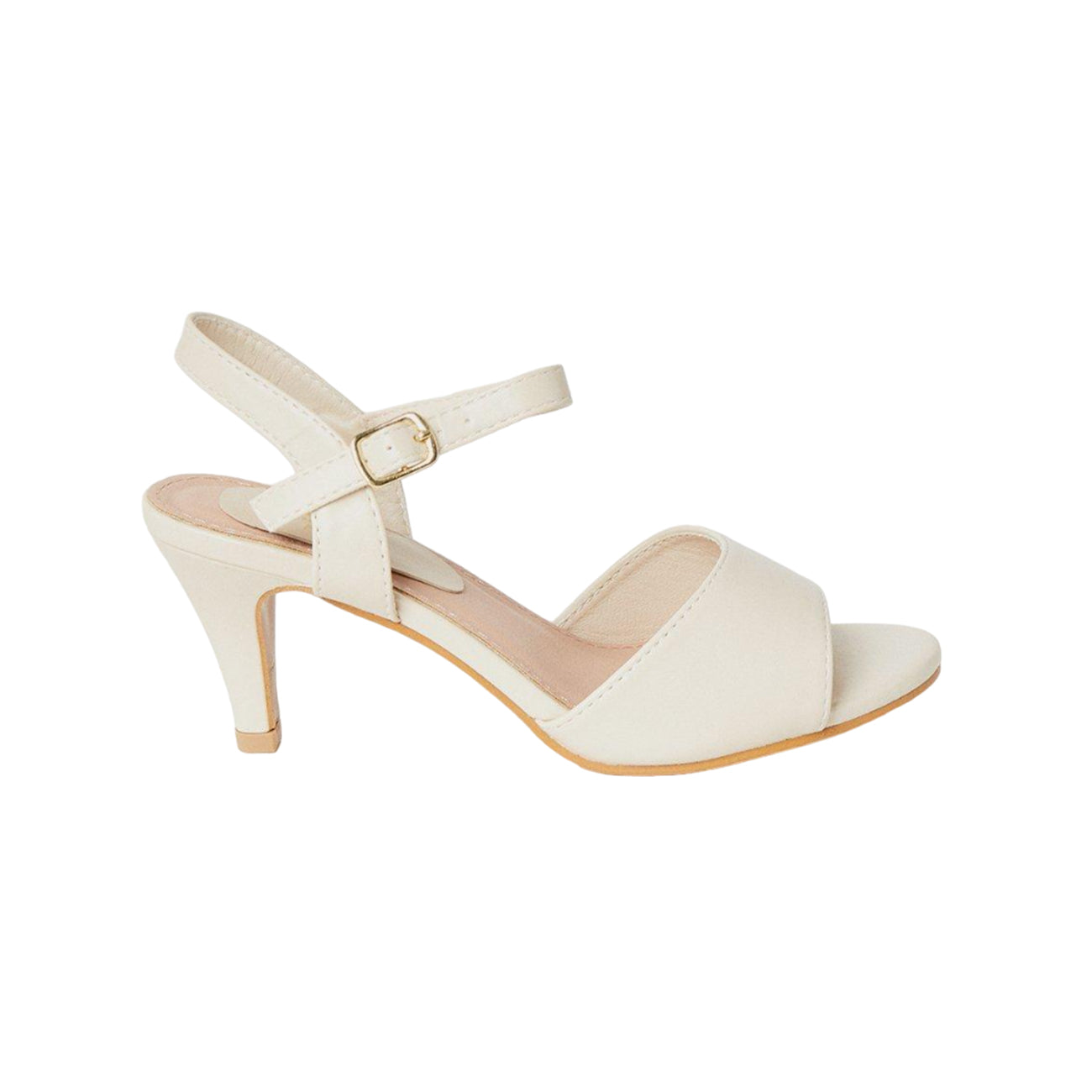 Bone - Back - Good For The Sole Womens-Ladies Trish Peep Toe Wide Stiletto Heel Sandals