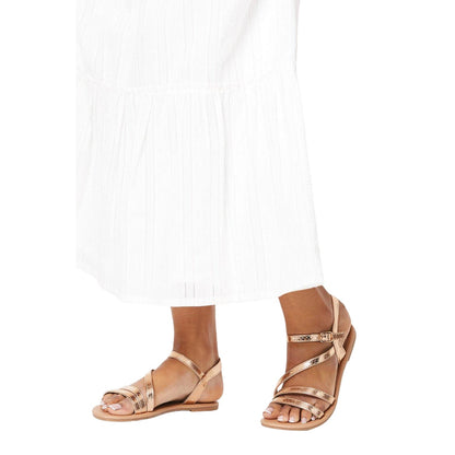 Rose Gold - Side - Dorothy Perkins Womens-Ladies Forestor Textured Multi Strap Wide Sandals