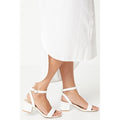 White - Side - Dorothy Perkins Womens-Ladies Tommi Barely There Wide Medium Block Heel Sandals