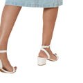 White - Back - Dorothy Perkins Womens-Ladies Tommi Barely There Wide Medium Block Heel Sandals