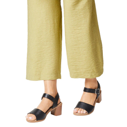 Black - Side - Good For The Sole Womens-Ladies Eloise Lightweight Medium Block Heel Sandals