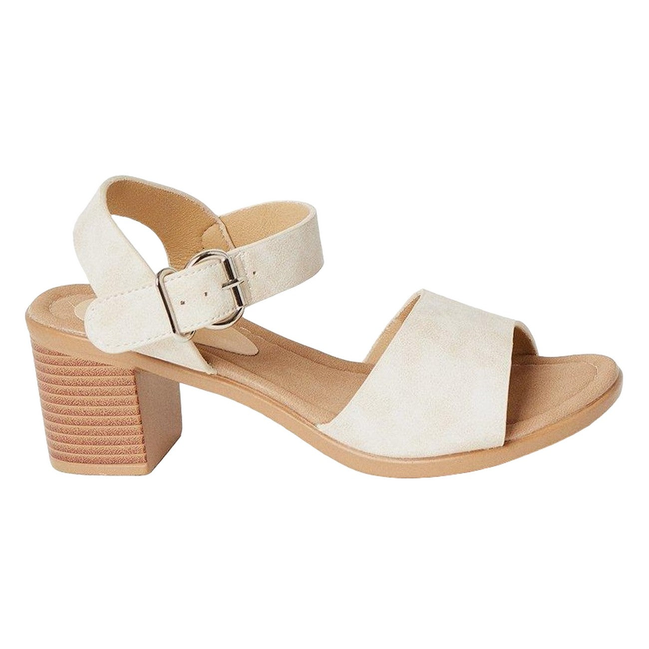 Ecru - Back - Good For The Sole Womens-Ladies Eloise Lightweight Medium Block Heel Sandals