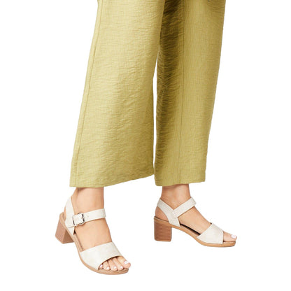 Ecru - Side - Good For The Sole Womens-Ladies Eloise Lightweight Medium Block Heel Sandals