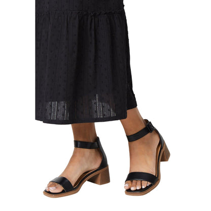 Black - Side - Dorothy Perkins Womens-Ladies Sasha Comfort Low Block Heel Sandals