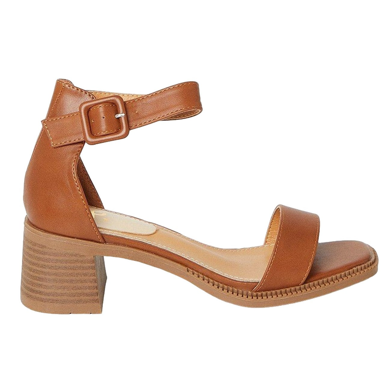 Tan - Back - Dorothy Perkins Womens-Ladies Sasha Comfort Low Block Heel Sandals