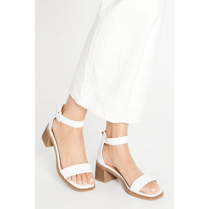 White - Front - Dorothy Perkins Womens-Ladies Sasha Comfort Low Block Heel Sandals