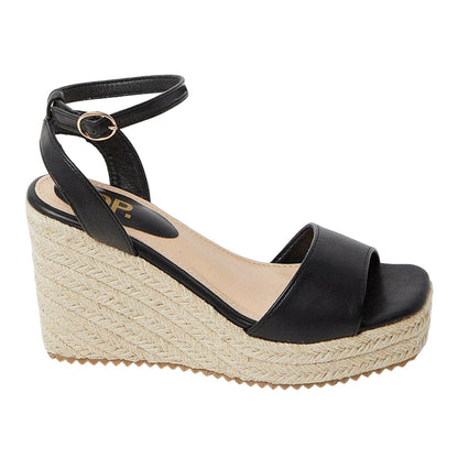Black - Back - Dorothy Perkins Womens-Ladies Romina High Heel Wedge Sandals