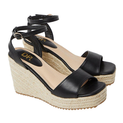 Black - Front - Dorothy Perkins Womens-Ladies Romina High Heel Wedge Sandals