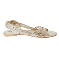Gold - Back - Dorothy Perkins Womens-Ladies Jocelyn Plaited Leather Flat Sandals