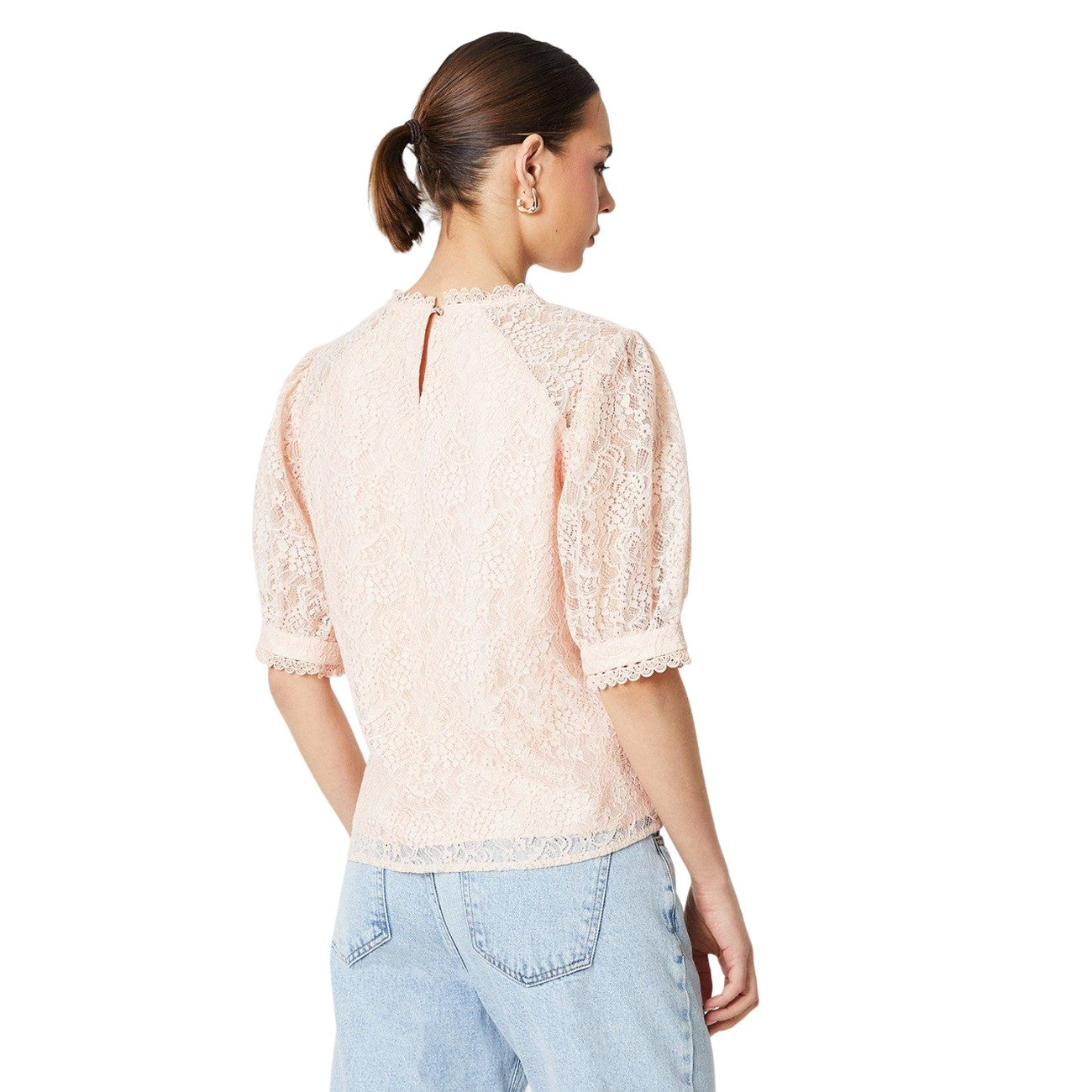 Blush - Back - Dorothy Perkins Womens-Ladies Lace Detail Blouse