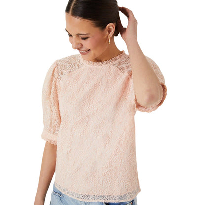 Blush - Side - Dorothy Perkins Womens-Ladies Lace Detail Blouse
