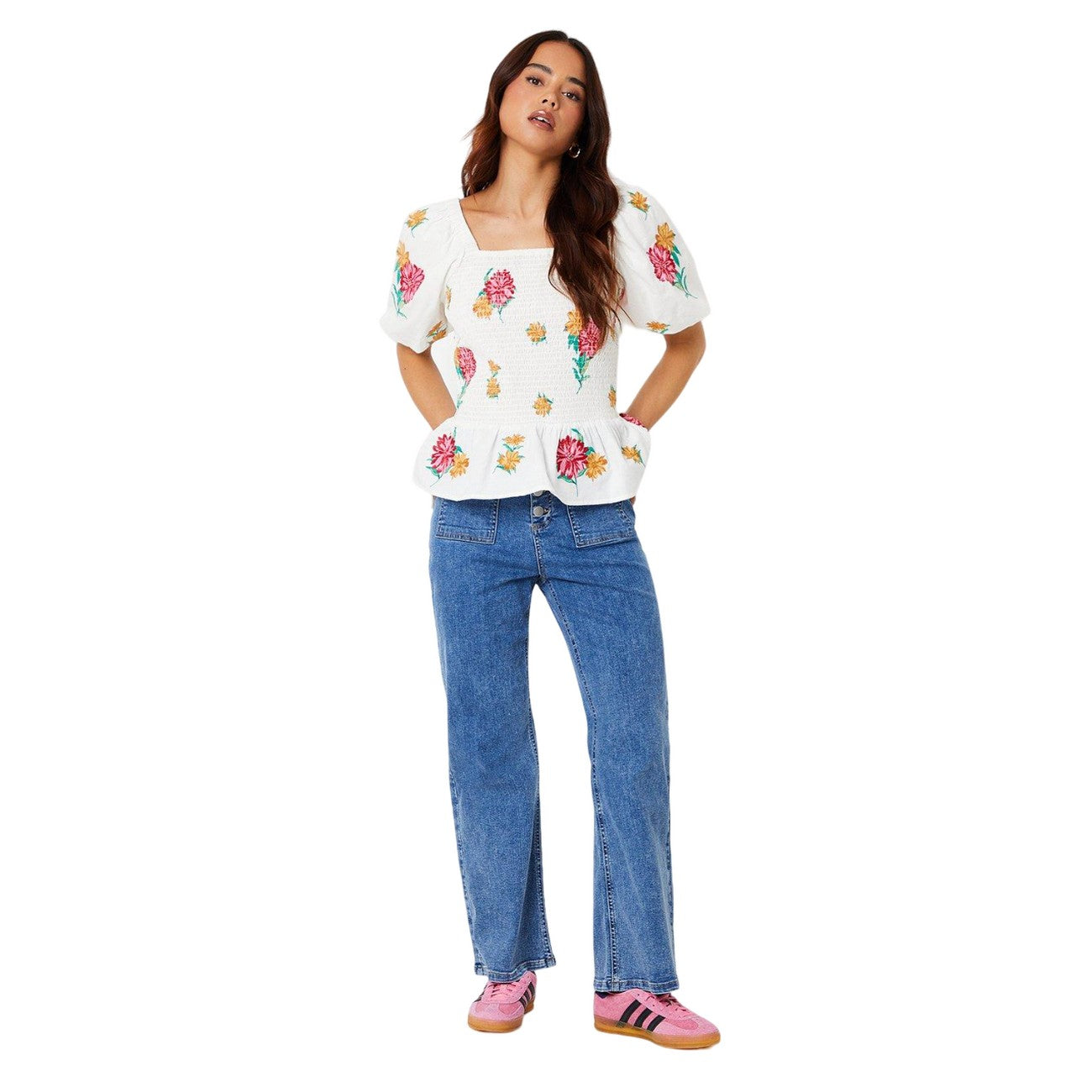 Ivory - Lifestyle - Dorothy Perkins Womens-Ladies Embroidered Shirred Petite Blouse