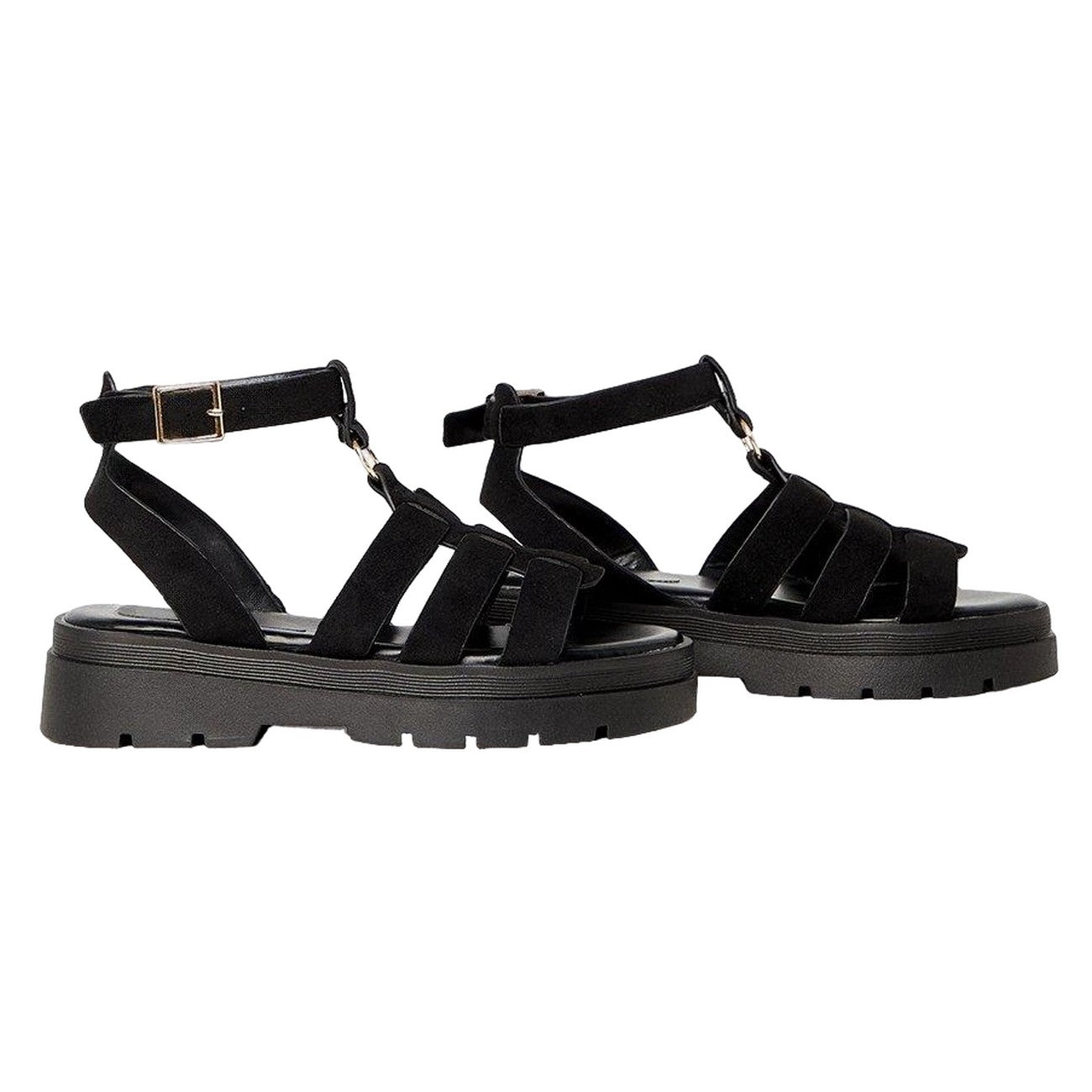 Natural Black - Front - Faith Womens-Ladies Maxine Chunky Strap Gladiator Sandals