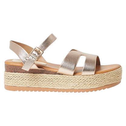 Rose Gold - Back - Dorothy Perkins Womens-Ladies Romaia Cut Out Chunky Wedges