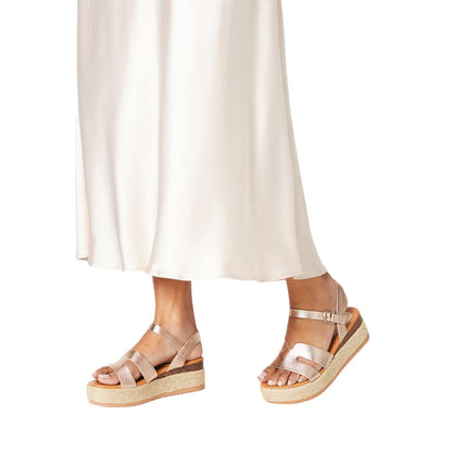 Rose Gold - Side - Dorothy Perkins Womens-Ladies Romaia Cut Out Chunky Wedges