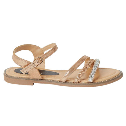 Rose Gold - Back - Good For The Sole Womens-Ladies Margo Flexi Sole Sandals